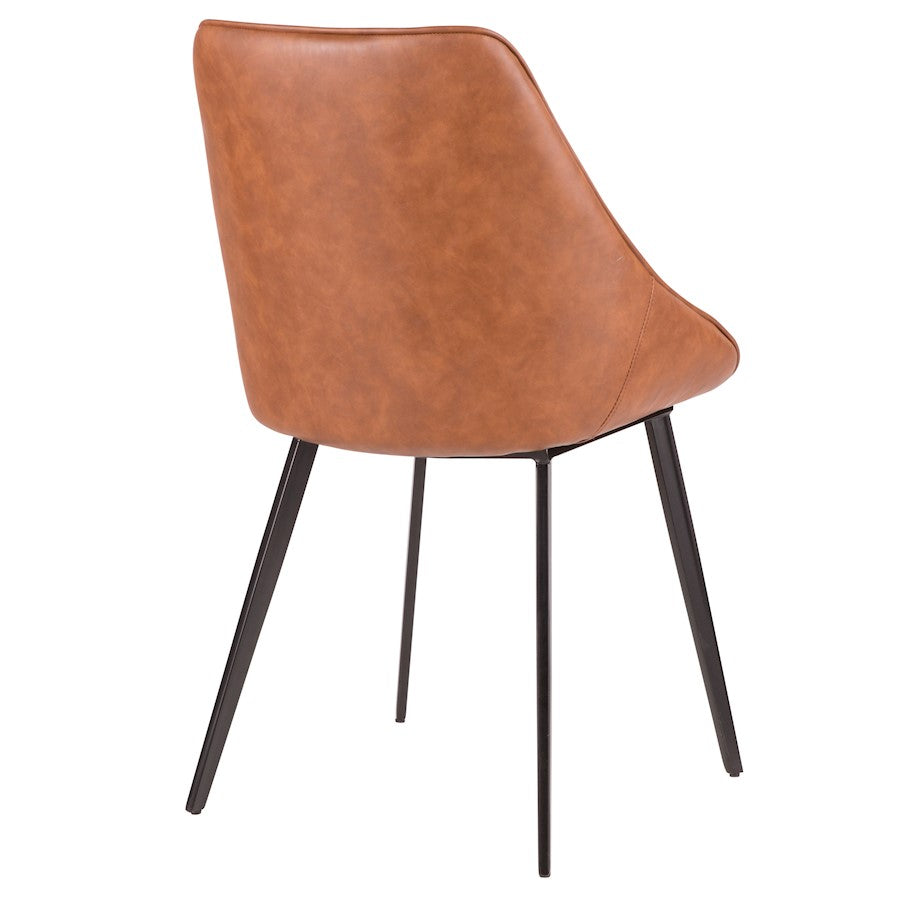LumiSource Marche Two-Tone Chair Set of 2 | Brown PU and Grey Fabric with Black Metal Legs | Dining Room & Living Room Accent | Model CH-MARBK-BNGY2