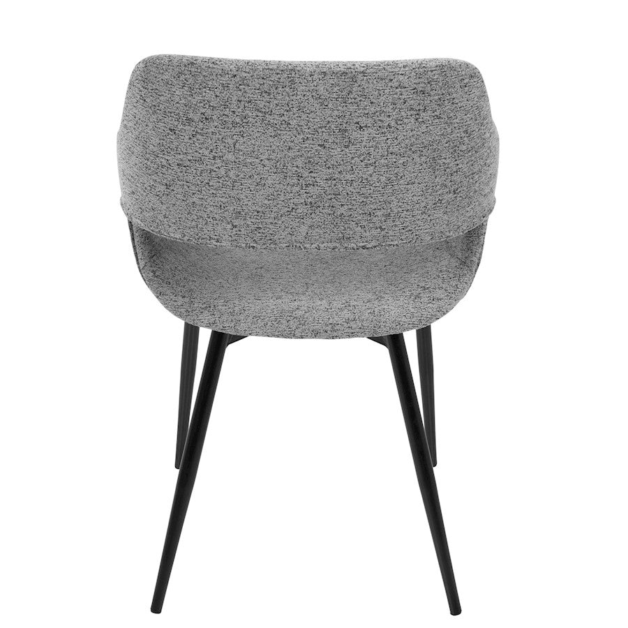 LumiSource Margarite Chair Set of 2 | Grey Fabric and Black Metal Legs | Mid-Century Modern Dining & Accent Seating | Model CH-MARGBK-GY2