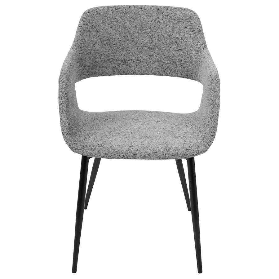 LumiSource Margarite Chair Set of 2 | Grey Fabric and Black Metal Legs | Mid-Century Modern Dining & Accent Seating | Model CH-MARGBK-GY2