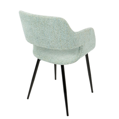 LumiSource Margarite Chair Set of 2 | Light Green Fabric and Black Metal Legs | Mid-Century Modern Dining & Accent Seating | Model CH-MARGBK-LGN2
