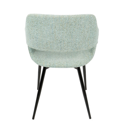 LumiSource Margarite Chair Set of 2 | Light Green Fabric and Black Metal Legs | Mid-Century Modern Dining & Accent Seating | Model CH-MARGBK-LGN2
