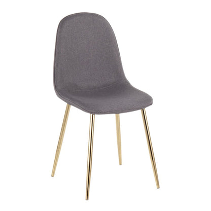 LumiSource Pebble Chair Set of 2 | Gold Steel and Charcoal Fabric | Living Room & Dining Room Accent Chairs | 18 x 21 x 35 in | Model CH-PEBBLEAUCHAR2