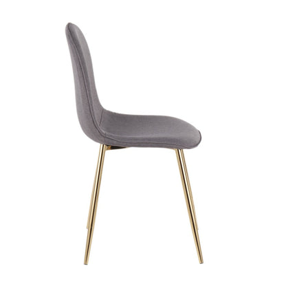 LumiSource Pebble Chair Set of 2 | Gold Steel and Charcoal Fabric | Living Room & Dining Room Accent Chairs | 18 x 21 x 35 in | Model CH-PEBBLEAUCHAR2