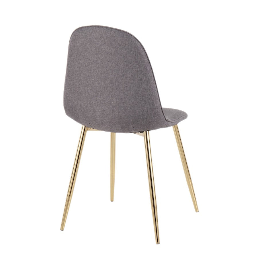 LumiSource Pebble Chair Set of 2 | Gold Steel and Charcoal Fabric | Living Room & Dining Room Accent Chairs | 18 x 21 x 35 in | Model CH-PEBBLEAUCHAR2
