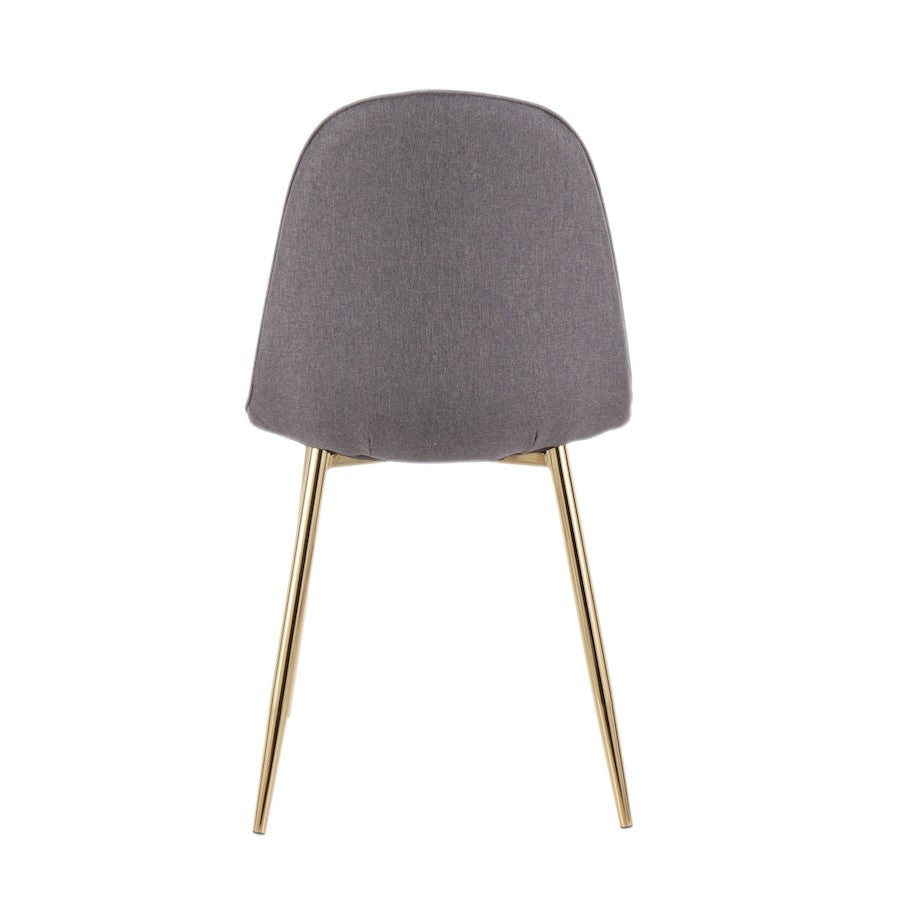 LumiSource Pebble Chair Set of 2 | Gold Steel and Charcoal Fabric | Living Room & Dining Room Accent Chairs | 18 x 21 x 35 in | Model CH-PEBBLEAUCHAR2