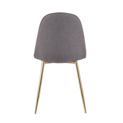 LumiSource Pebble Chair Set of 2 | Gold Steel and Charcoal Fabric | Living Room & Dining Room Accent Chairs | 18 x 21 x 35 in | Model CH-PEBBLEAUCHAR2