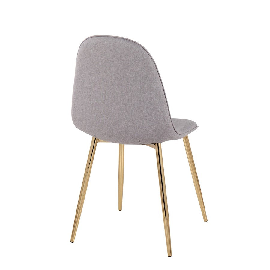 LumiSource Pebble Chair Set of 2 | Gold Steel and Light Grey Fabric | Living Room & Guest Seating | 20.75 x 17.75 x 35 in | Model CH-PEBBLEAULGY2
