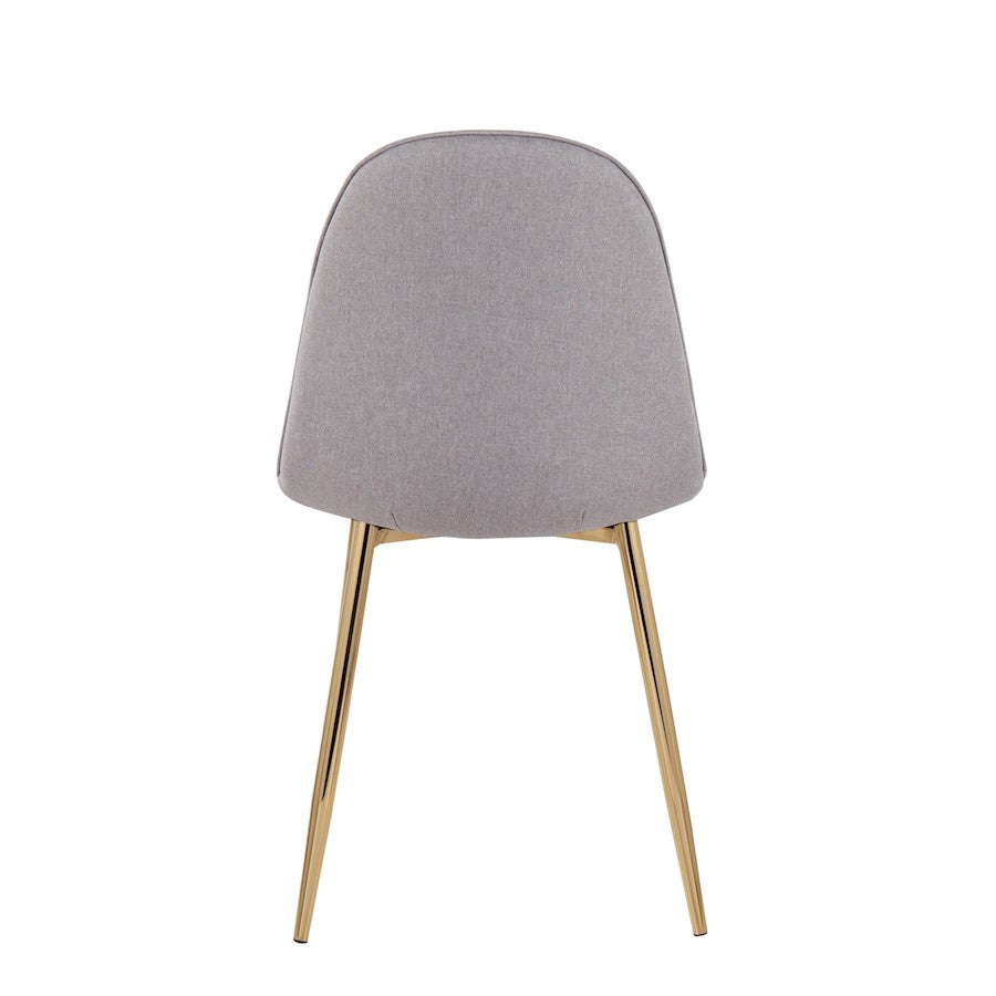 LumiSource Pebble Chair Set of 2 | Gold Steel and Light Grey Fabric | Living Room & Guest Seating | 20.75 x 17.75 x 35 in | Model CH-PEBBLEAULGY2
