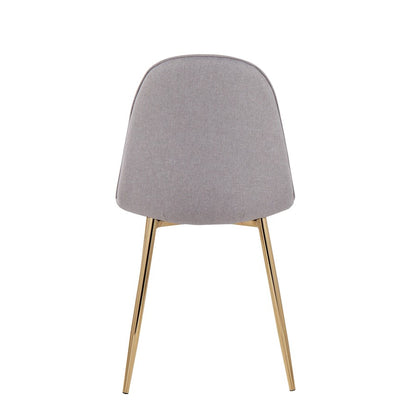 LumiSource Pebble Chair Set of 2 | Gold Steel and Light Grey Fabric | Living Room & Guest Seating | 20.75 x 17.75 x 35 in | Model CH-PEBBLEAULGY2