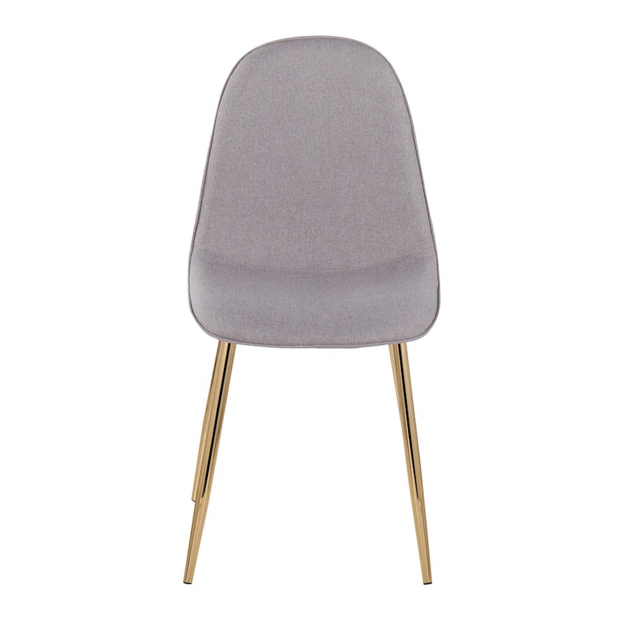 LumiSource Pebble Chair Set of 2 | Gold Steel and Light Grey Fabric | Living Room & Guest Seating | 20.75 x 17.75 x 35 in | Model CH-PEBBLEAULGY2