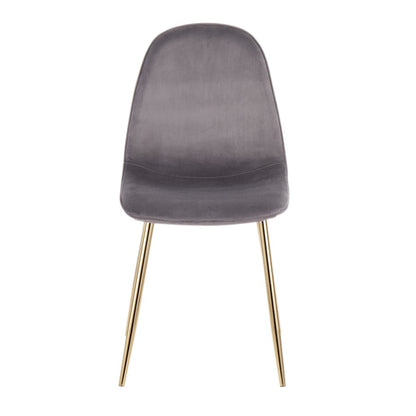 LumiSource Pebble Chair Set of 2 | Gold Steel and Grey Velvet | Living Room & Guest Seating | 20.75 x 17.75 x 35 in | Model CH-PEBBLEAUVGY2
