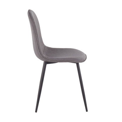 LumiSource Pebble Chair Set of 2 | Black Steel and Charcoal Fabric | Living Room & Guest Seating | 20.75 x 17.75 x 35 in | Model CH-PEBBLEBKCHAR2