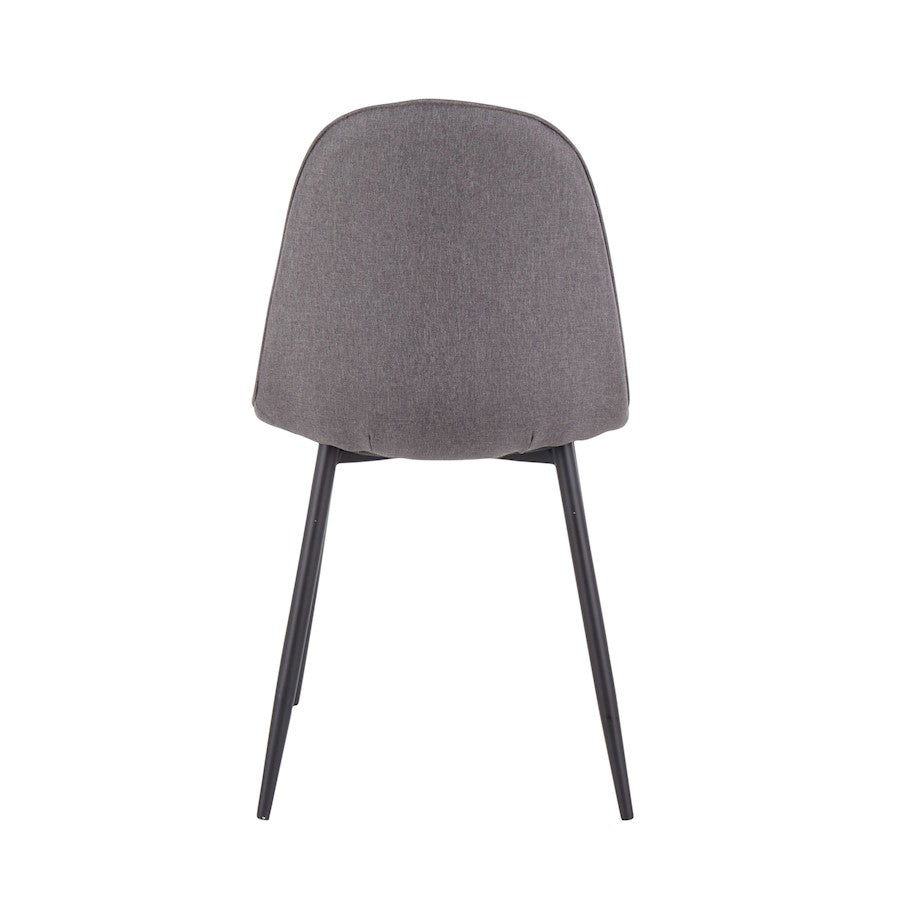 LumiSource Pebble Chair Set of 2 | Black Steel and Charcoal Fabric | Living Room & Guest Seating | 20.75 x 17.75 x 35 in | Model CH-PEBBLEBKCHAR2