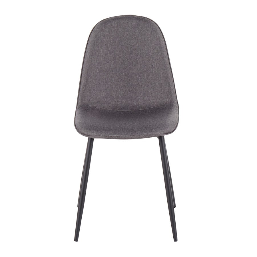 LumiSource Pebble Chair Set of 2 | Black Steel and Charcoal Fabric | Living Room & Guest Seating | 20.75 x 17.75 x 35 in | Model CH-PEBBLEBKCHAR2