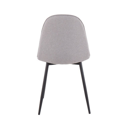 LumiSource Pebble Chair Set of 2 | Contemporary Black Steel and Light Grey Fabric | Living Room & Dining Room Guest Seating | Model CH-PEBBLEBKLGY2