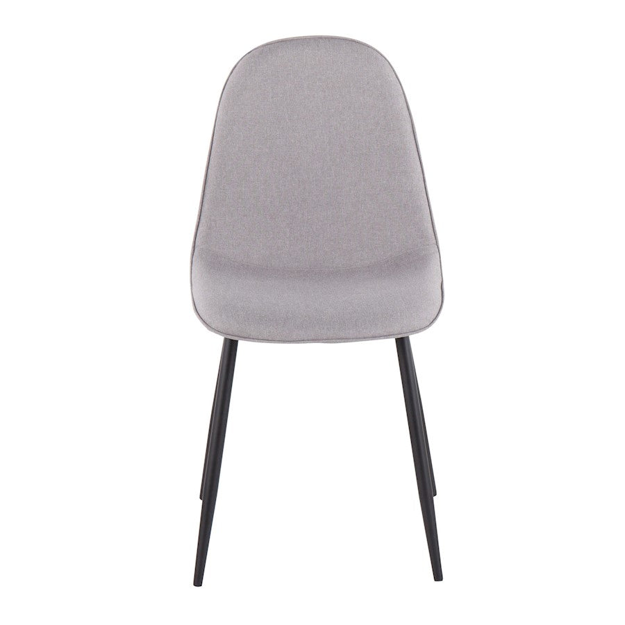 LumiSource Pebble Chair Set of 2 | Contemporary Black Steel and Light Grey Fabric | Living Room & Dining Room Guest Seating | Model CH-PEBBLEBKLGY2
