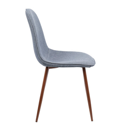 LumiSource Pebble Dining/Accent Chair Set of 2 | Mid-Century Walnut and Blue Fabric | Dining Room & Living Room Seating | Model CH-PEBWL-BU2