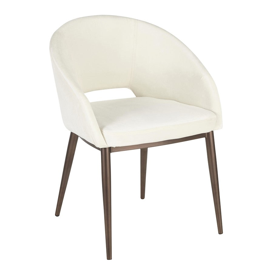 LumiSource Renee Chair | Copper Metal Legs and Cream Velvet | Dining Room & Living Room Accent Chair | 23 x 22 x 31 in | Model CH-RENEECUCR