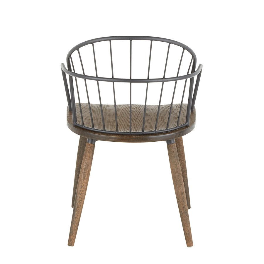 LumiSource Riley Dining Chair | Dark Walnut Wood and Black Metal | Kitchen & Dining Room Seating | 20 x 22 x 30 in | Model CH-RILEYBNBK