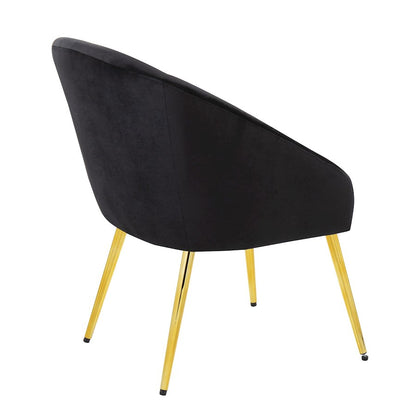 LumiSource Shiraz Chair | Glam Gold Metal and Black Velvet | Living Room & Bedroom | 25 x 24 x 30.5 in | Model CH-SHIRAZAUVBK