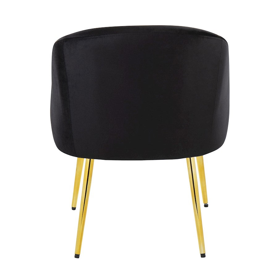LumiSource Shiraz Chair | Glam Gold Metal and Black Velvet | Living Room & Bedroom | 25 x 24 x 30.5 in | Model CH-SHIRAZAUVBK