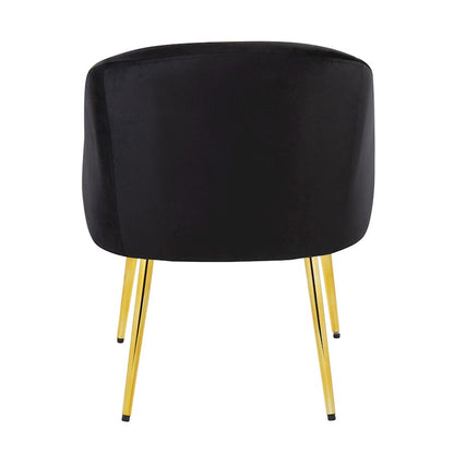 LumiSource Shiraz Chair | Glam Gold Metal and Black Velvet | Living Room & Bedroom | 25 x 24 x 30.5 in | Model CH-SHIRAZAUVBK