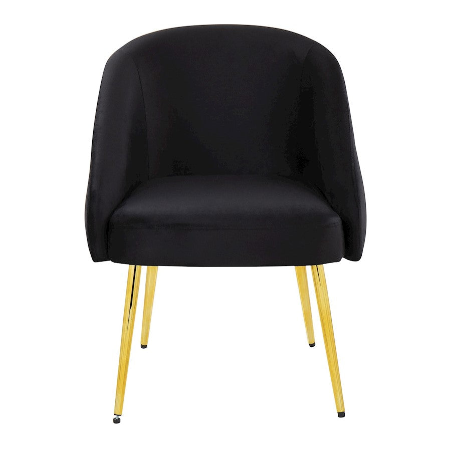 LumiSource Shiraz Chair | Glam Gold Metal and Black Velvet | Living Room & Bedroom | 25 x 24 x 30.5 in | Model CH-SHIRAZAUVBK