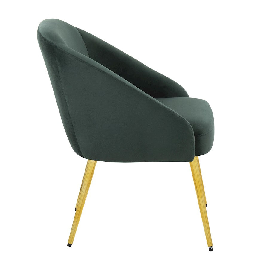 LumiSource Shiraz Chair | Glam Gold Metal & Green Velvet | Living Room & Bedroom Accent | 25 x 24 x 30.5 in | Model CH-SHIRAZAUVGN