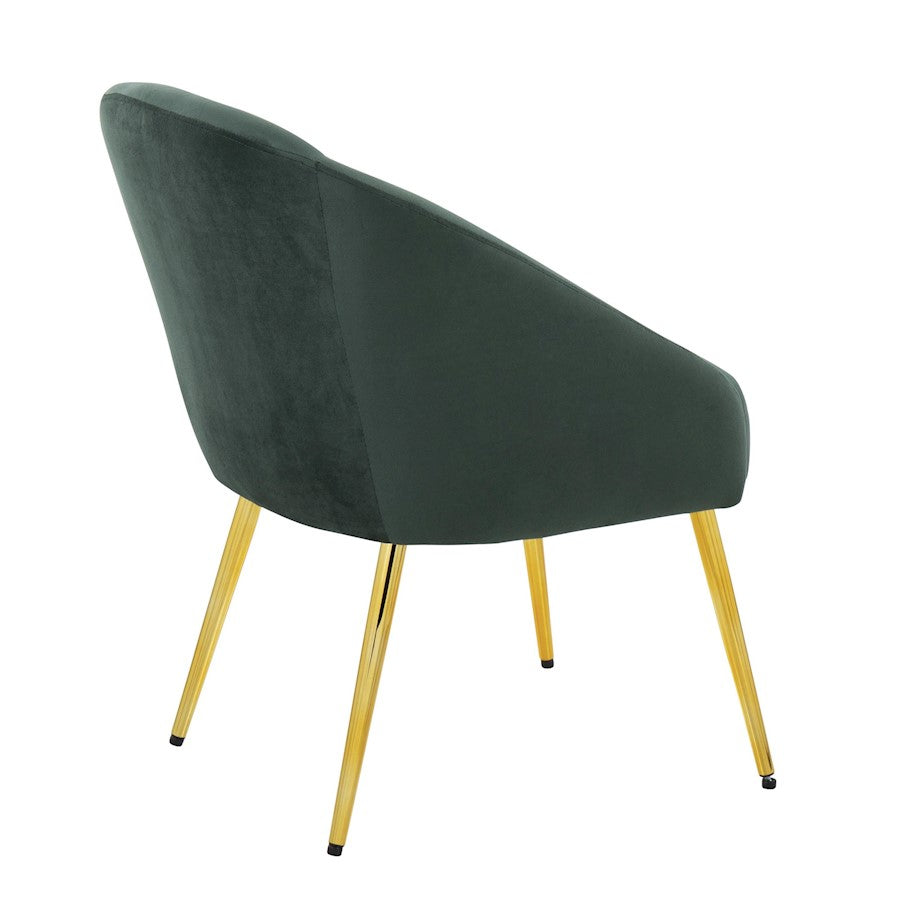 LumiSource Shiraz Chair | Glam Gold Metal & Green Velvet | Living Room & Bedroom Accent | 25 x 24 x 30.5 in | Model CH-SHIRAZAUVGN