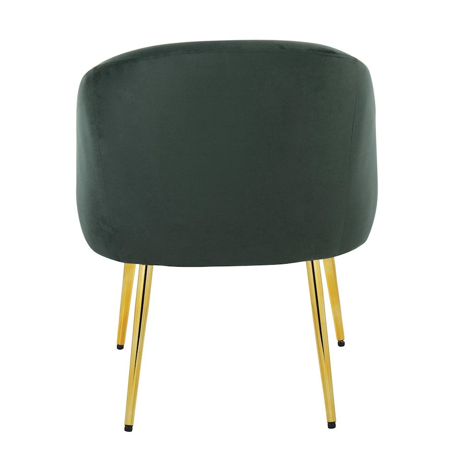 LumiSource Shiraz Chair | Glam Gold Metal & Green Velvet | Living Room & Bedroom Accent | 25 x 24 x 30.5 in | Model CH-SHIRAZAUVGN
