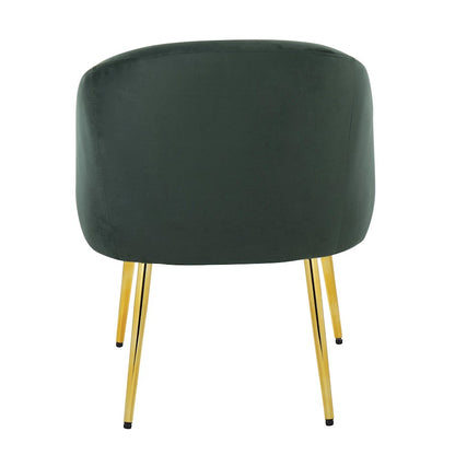 LumiSource Shiraz Chair | Glam Gold Metal & Green Velvet | Living Room & Bedroom Accent | 25 x 24 x 30.5 in | Model CH-SHIRAZAUVGN