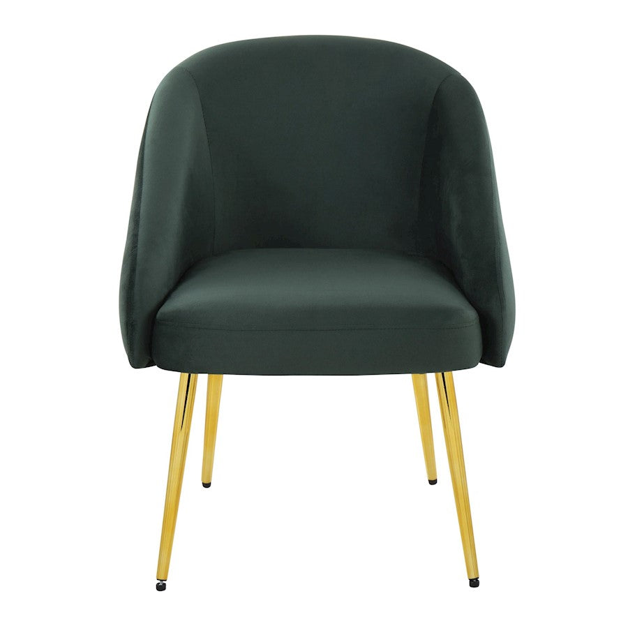 LumiSource Shiraz Chair | Glam Gold Metal & Green Velvet | Living Room & Bedroom Accent | 25 x 24 x 30.5 in | Model CH-SHIRAZAUVGN