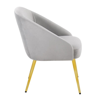 LumiSource Shiraz Chair | Glam Gold Metal & Silver Velvet | Living Room & Bedroom Accent | 25 x 24 x 30.5 in | Model CH-SHIRAZAUVSV