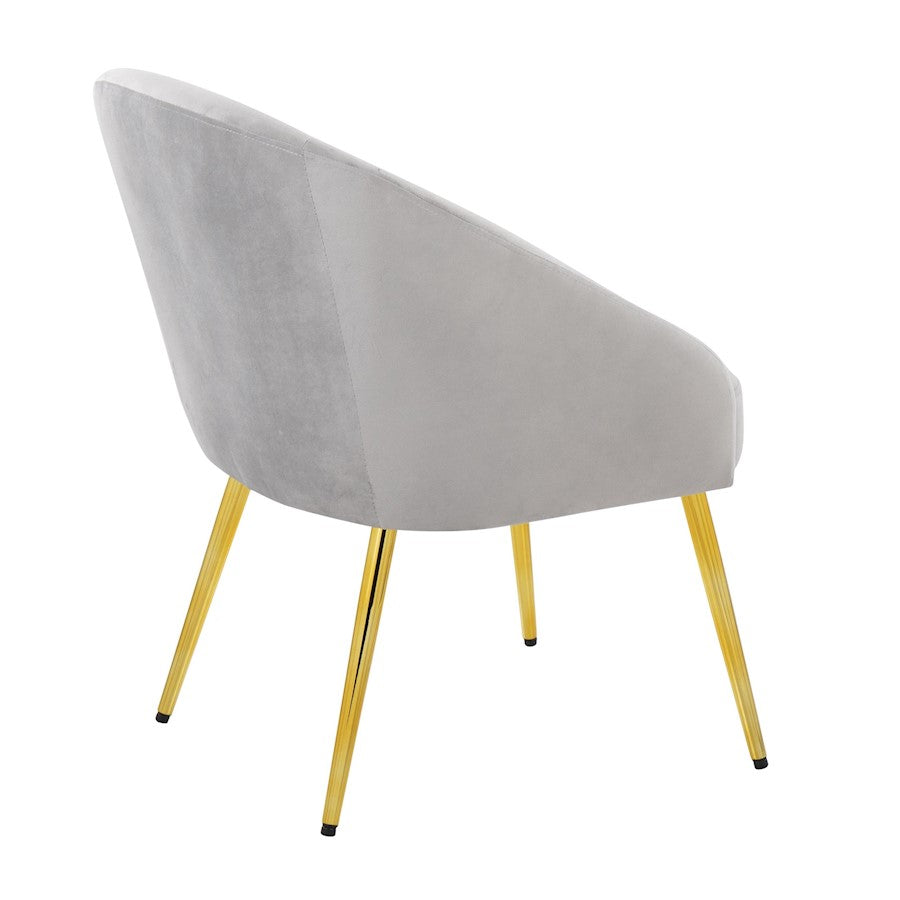LumiSource Shiraz Chair | Glam Gold Metal & Silver Velvet | Living Room & Bedroom Accent | 25 x 24 x 30.5 in | Model CH-SHIRAZAUVSV