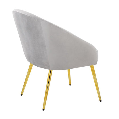 LumiSource Shiraz Chair | Glam Gold Metal & Silver Velvet | Living Room & Bedroom Accent | 25 x 24 x 30.5 in | Model CH-SHIRAZAUVSV