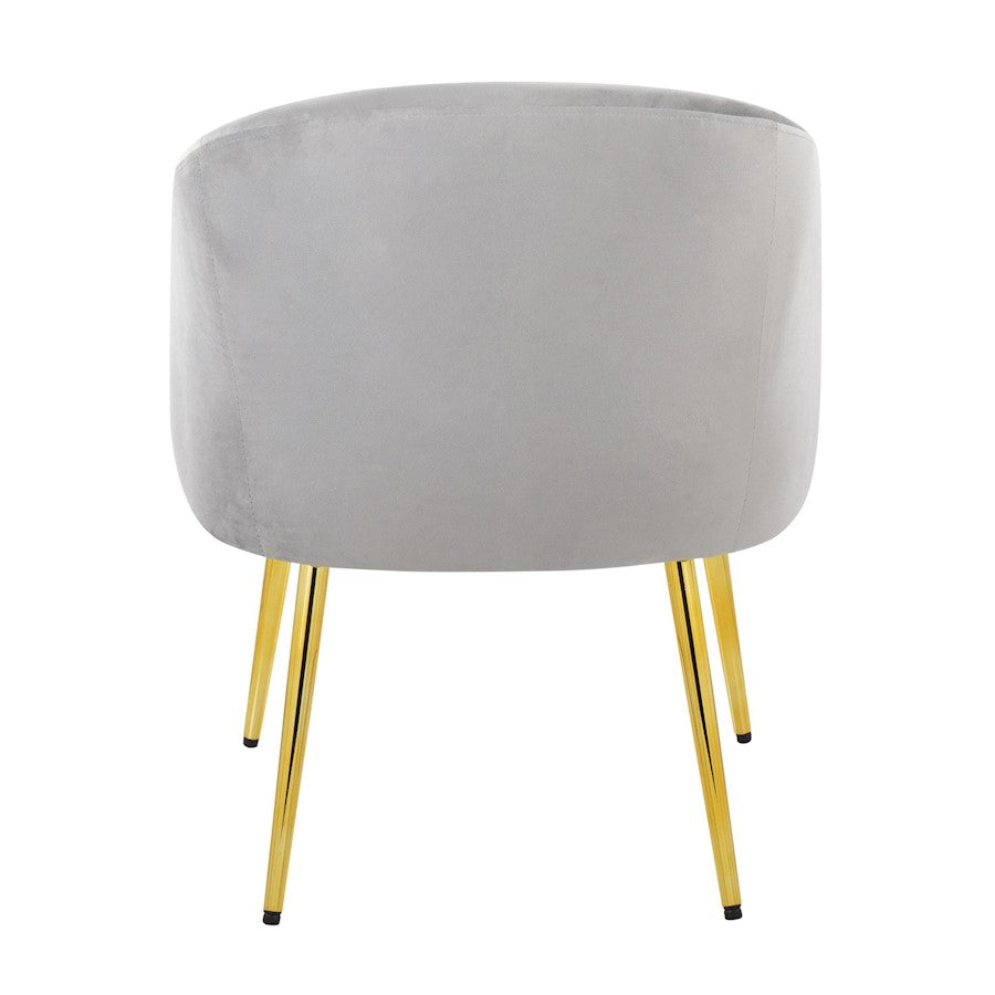 LumiSource Shiraz Chair | Glam Gold Metal & Silver Velvet | Living Room & Bedroom Accent | 25 x 24 x 30.5 in | Model CH-SHIRAZAUVSV