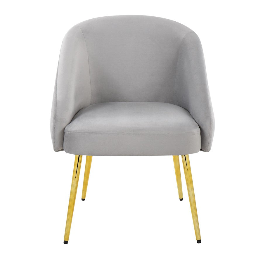 LumiSource Shiraz Chair | Glam Gold Metal & Silver Velvet | Living Room & Bedroom Accent | 25 x 24 x 30.5 in | Model CH-SHIRAZAUVSV