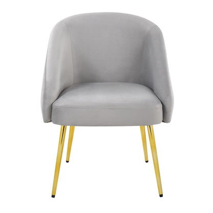 LumiSource Shiraz Chair | Glam Gold Metal & Silver Velvet | Living Room & Bedroom Accent | 25 x 24 x 30.5 in | Model CH-SHIRAZAUVSV