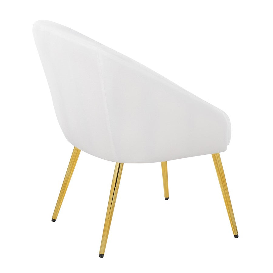 LumiSource Shiraz Chair | Glam Gold Metal & White Velvet | Living Room & Bedroom Accent | 25 x 24 x 30.5 in | Model CH-SHIRAZAUVW