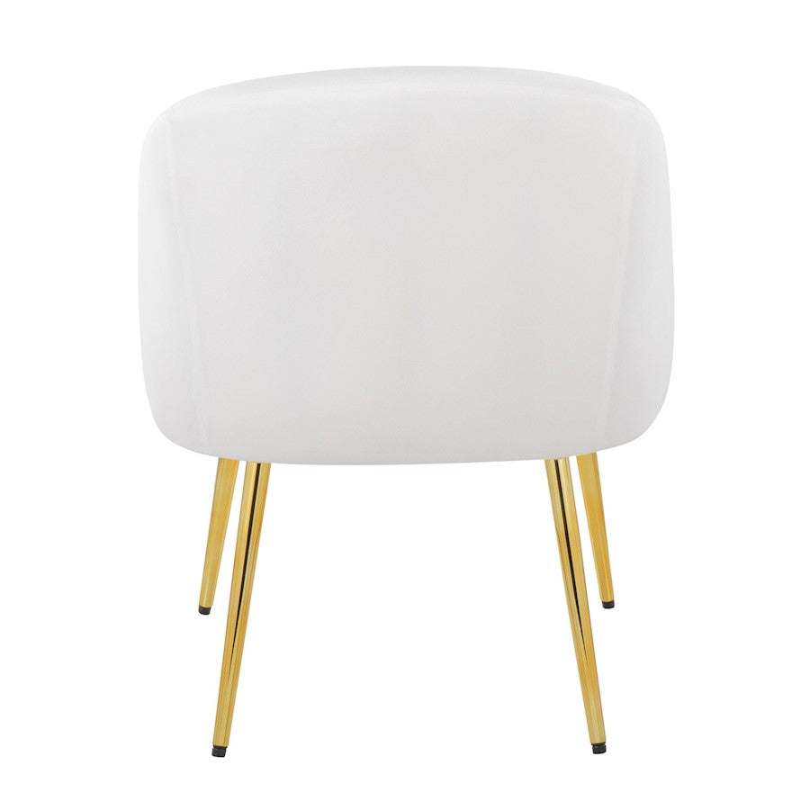 LumiSource Shiraz Chair | Glam Gold Metal & White Velvet | Living Room & Bedroom Accent | 25 x 24 x 30.5 in | Model CH-SHIRAZAUVW
