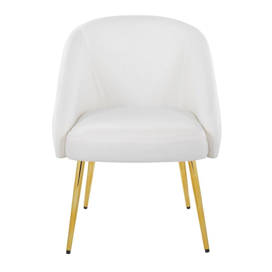 LumiSource Shiraz Chair | Glam Gold Metal & White Velvet | Living Room & Bedroom Accent | 25 x 24 x 30.5 in | Model CH-SHIRAZAUVW