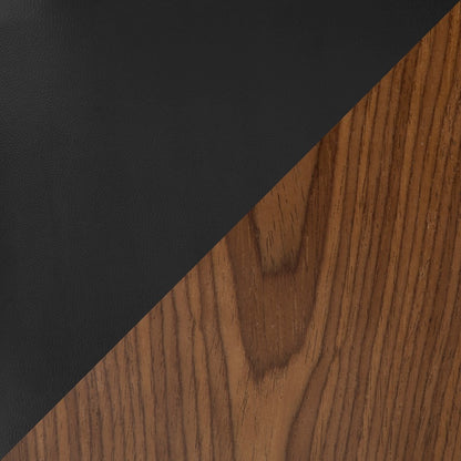 LumiSource Symphony Accent Chair | Mid-Century Walnut Wood and Black Pleated PU | Kitchen, Living Room & Dining Room Seating | Model CH-SYMPWL-BK