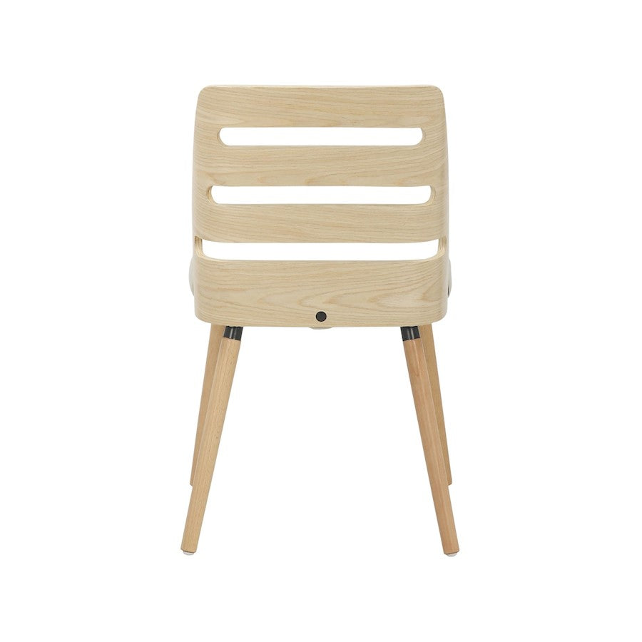 LumiSource Trevi Chair | Mid-Century Natural Wood and Cream Fabric Ladder Back | Dining Room & Living Room Accent Seating | Model CH-TREVINACR