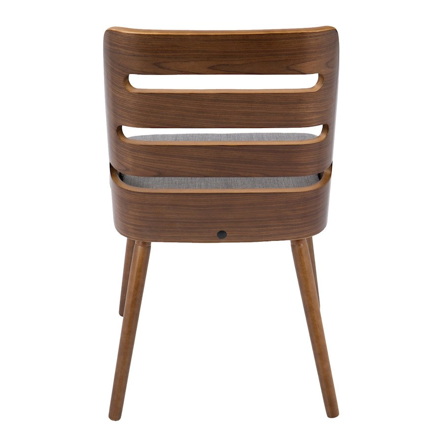 LumiSource Trevi Accent Chair | Walnut Wood and Grey Fabric | Kitchen & Dining Room Seating | 20 x 18 x 31 in | Model CH-TRVWL-GY