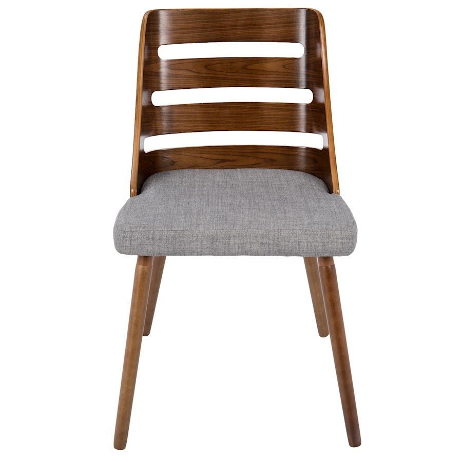 LumiSource Trevi Accent Chair | Walnut Wood and Grey Fabric | Kitchen & Dining Room Seating | 20 x 18 x 31 in | Model CH-TRVWL-GY