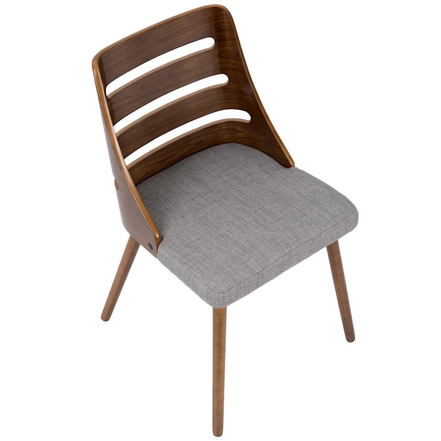 LumiSource Trevi Accent Chair | Walnut Wood and Grey Fabric | Kitchen & Dining Room Seating | 20 x 18 x 31 in | Model CH-TRVWL-GY