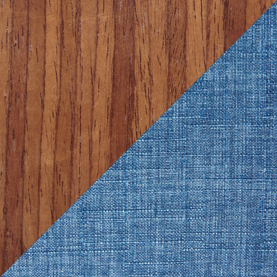LumiSource Vintage Mod Chair | Walnut Wood and Blue Fabric | Dining & Accent Seating | 20 x 24 x 31 in | Model CH-VMONLWLBU