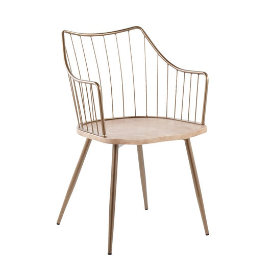 LumiSource Winston Chair | Farmhouse Antique Copper Metal & White Washed Wood | Dining Room & Accent Seating | Model CH-WINSTONANCUWW
