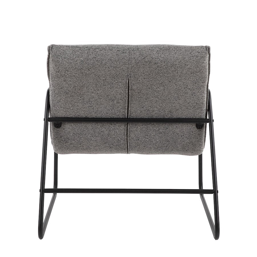 LumiSource Casper Arm Chair | Industrial Black Steel and Grey Noise Fabric | Living Room & Home Office Seating | Model CHR-CASPERARMBKNGY