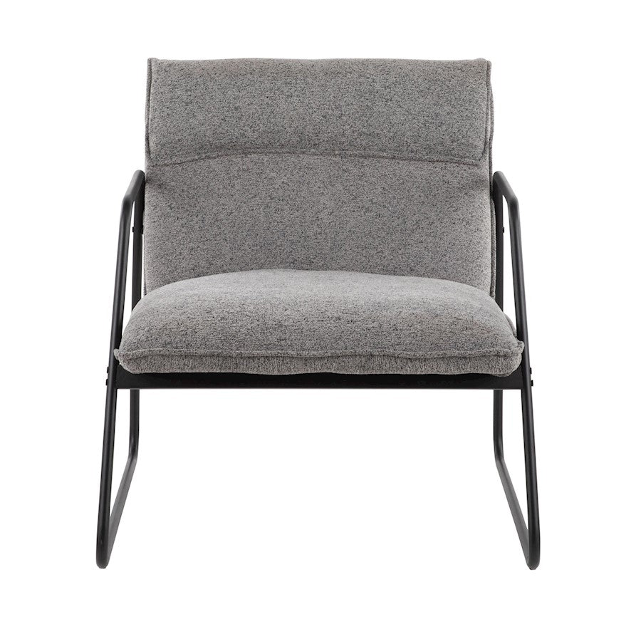 LumiSource Casper Arm Chair | Industrial Black Steel and Grey Noise Fabric | Living Room & Home Office Seating | Model CHR-CASPERARMBKNGY